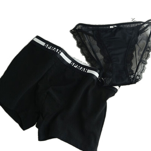 Opeodly Chinese Saint Valentin Couple sous-vêtements un mâle et une femme en dentelle sexy coton pantalon boxeur respirant 6628 couple un mâle et une femme m femelle l