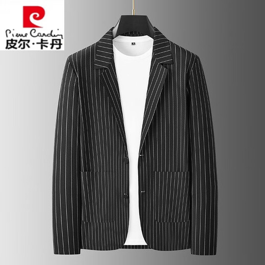 皮尔卡丹（pierre cardin）薄款防晒衣西装男士夏季西服轻薄新款冰丝速干单西休闲外套男上衣 698黑色 高品质防晒单西 3XL 【155-170斤】