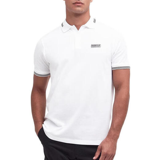 Barbour Luxury Clothing Men's Short à manches à manches classiques MML1381-WH11 2024 Nouveau style blanc One Size m