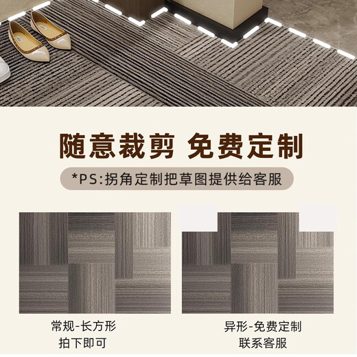 德国工艺入户门地垫高级感进门门口脚垫防滑入门门外门垫玄关地毯 灰颜-15271 120cm*120cm