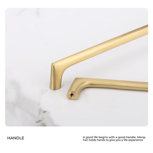 
XMSJ custom manufacturer direct sales brushed gold brass handle double hole wardrobe cabinet door drawer cabinet copper handle copper mh6624-128 hole