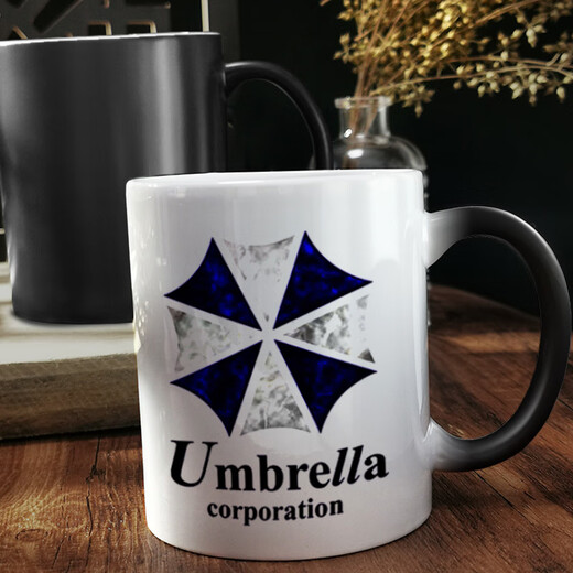Yaowanxi Resident Evil Peripheral Water Cup Games rencontrés avec le logo Hot Mug Umbrella Changement de couleur en céramique de grande capacité Changement de couleur Cup-7027 300 ml Cup simple + Coud Cud Boîte-cadeau + Course à température constante