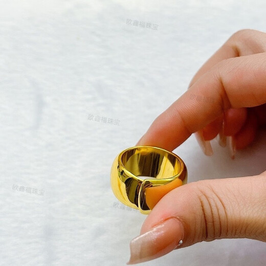 Ou Xinfu's popular gold-covered silver loach back open ring, pure gold 999 pure silver, the same gold ring from the gold store as a gift. Gold-covered silver loach back open ring, gold-covered 2.5 grams - total weight about 9 grams