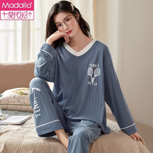 Modal Pyjamas für Frauen im Frühjahr und Herbst Pure Cotton Korean Version Cartoon Cartoon Langarmed großer großer zweiteiliger Anzug Sommer, Herbst und Winter können außerhalb von GXT9928 m getragen werden (empfohlen 75-95jin [Jin gleich 0,5 kg]))