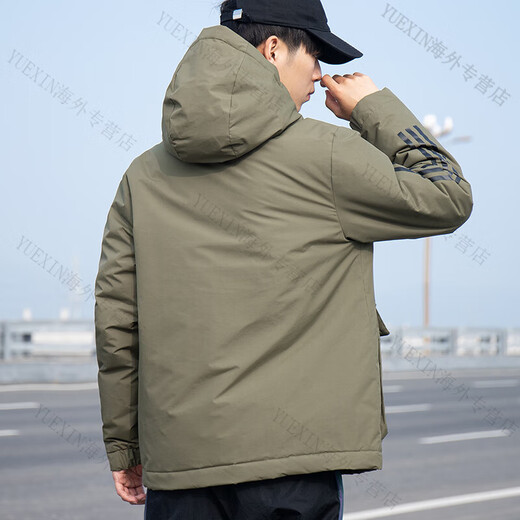 Adidas Cotton Clothing Men's Flagship 2023 Nouvelle veste à capuche chaude veste à la veste du vent masculin 7374_cotton Vêtements S