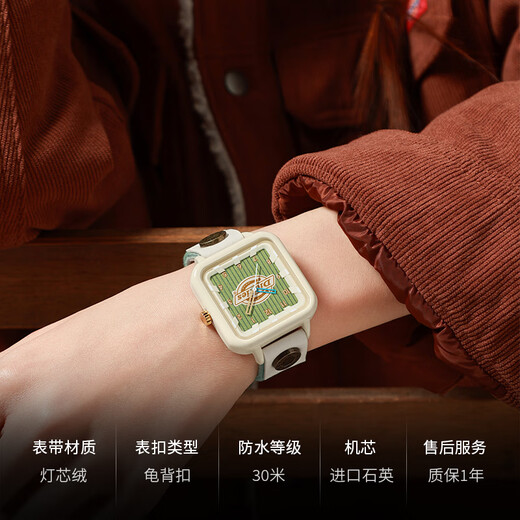 Dickies Watch Women's Mite Retro Student Sude Waterpronation Waterpronation Silent Quartz Watch for Girls День рождения подарок CL-671 Green