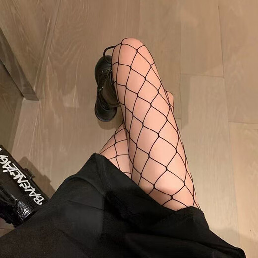 Musselson Black Silk Fishnet Stockings Women's Summer Thin Sexy Stockings Sentimental Lace Fishnet Stockings Spring and Autumn Bottoming Pantyhose Black (Large Net + Medium Net + Small Net) 3 Pairs One Size (80-160Jin Jin is equal to 0.5 kg)