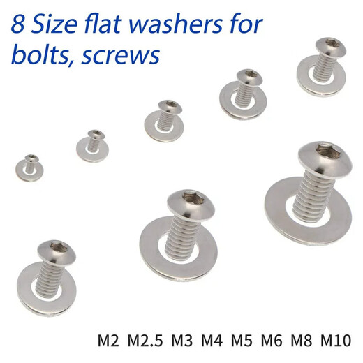 Yonglishang 304 stainless steel flat washer screw washer set M2-M10 boxed 360 pieces