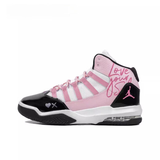 耐克（NIKE）球鞋定制 Jordan Max Aura 1 童趣聚会 中帮复古篮球鞋 黑粉 AQ9214-121Team4-女款恋歌 35.5