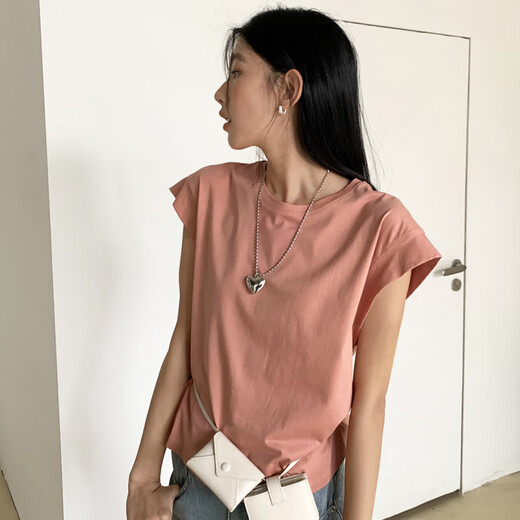NJSkakw Love et Nancy Thirteen 2024 Été Original Innovant Col Round Cotton Full Fly Sleve Multi-couleur T-shirt à manches courtes pour femmes 12401 Gris clair de taille égale