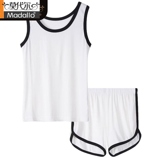 Modal 2025 Neues Modal-Material-Suspender-Weste Pyjamas für Frauen im Sommer süße Freizeit-Heimkleidung Zwei-teiliger DD-KKH-12035 Weiß 2xl 125-145jin [Jin ist gleich 0,5 kg]