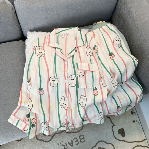 S.SOFEA Cloud Coder Pajamas El traje de gato de manga larga para mujeres se puede usar fuera de ropa para el hogar 826#Love Cat 170 m