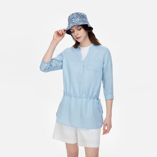 AIGLE 7-quarter-sleeved French shirt spring and summer TENCEL Tiansi casual and fashionable women's outdoor top Tianlan BD681 40