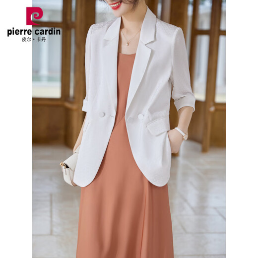 Pierre Cardin (Pierre Cardin) Blazer de cuarto de altura para una persona pequeña y versátil de verano de mujeres sueltas con traje de falda de suspensivo B Suites negros S-Single 9766 S 80Jin [Jin equivale a 0.5 kg] ~ 89Jin [Jin equivale a 0.5 kg]