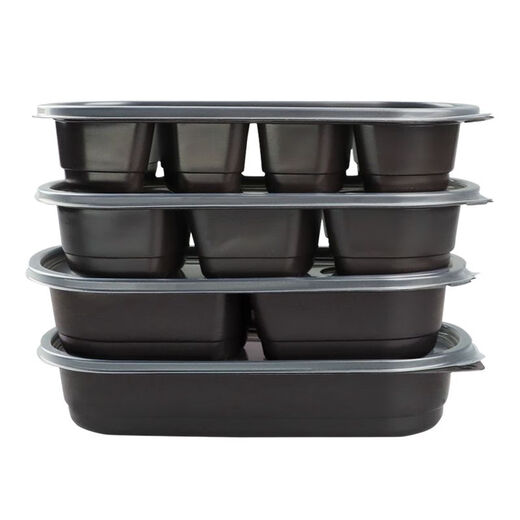 Yonghuan new disposable lunch box rectangular Japanese packaging box takeaway fast food box sushi bento box plastic partition sz1049 four-grid with lid 550ml 500 sets