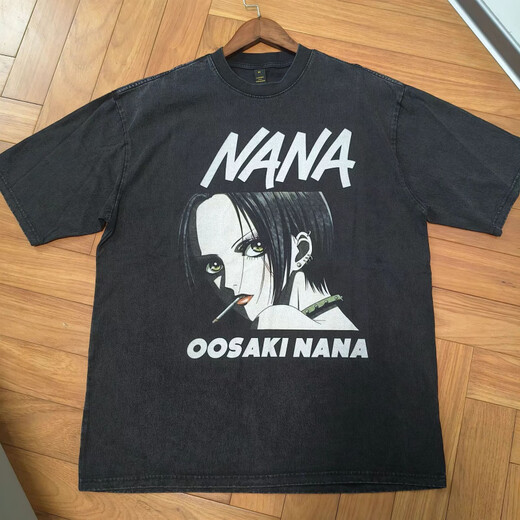 Jingpu Fei Harajuku Retro Anime Shirt for Men Coton Washing à manches courtes Lavage paresseux 691 S