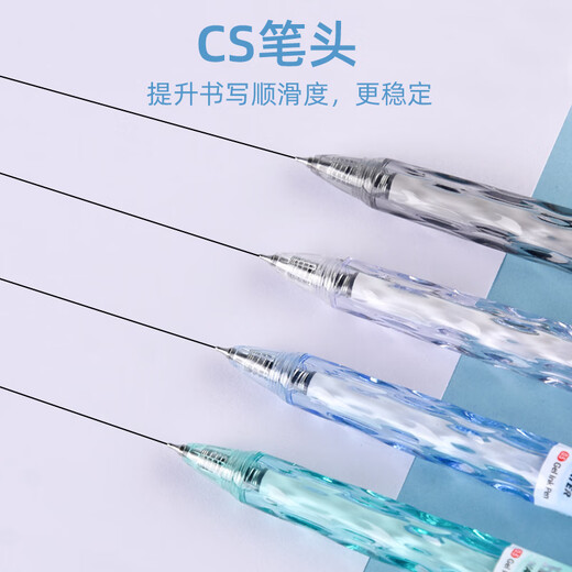 Jinwannian noir CS presse eau minérale stylo gel à séchage rapide 0,5 mm écriture lisse et plus stable stylo signature brosse à eau question formation commerciale bureau d'apprentissage 12 pièces/boîte G-1365