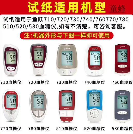 鱼跃（yuwell）血糖试纸710/720/730/740/510/520/530/血糖试纸通用独立装 +100 【独立装】50支试纸