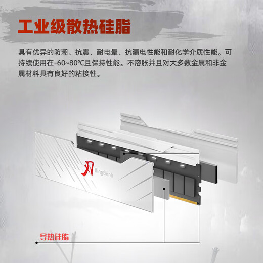 KINGBANK Black Blade DDR5 Memory 7200 Blade White 6000c28 Shenguang Sync 6400 Desktop D5 Gaming Vest Blade RGB Light Strip 16gx2 6800 Domestic Particles White Blade 32G (16Gx2) 6000 C30 M Generation