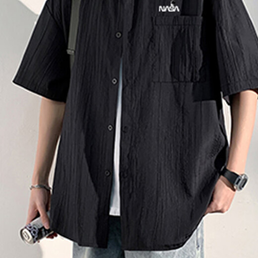 NASA Marvel Short à manches à manches courtes Mentes à manches à manches à manches moyens d'âge moyen et jeune chemise Summer Men's Summer Casual Casual White XL