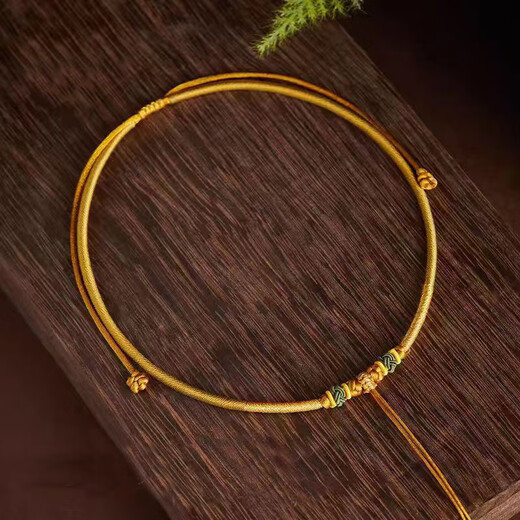 Jingxiang baby gold lock braided rope one year old gold collar hand-woven pendant lanyard red rope baby long life lock necklace rope safe red rope one pack