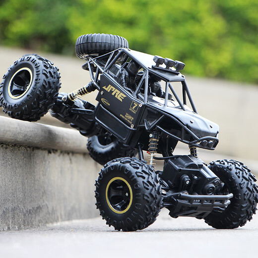 4DRC alloy four-wheel drive remote control car off-road vehicle children's high-speed racing electric toy children's birthday and summer vacation gift 28CM black purchase