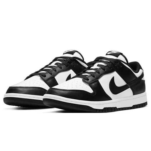耐克（NIKE）男鞋2025春季新款DUNK LOW运动鞋复古板鞋胶底低帮轻便休闲鞋 黑色白DD1391-100 42