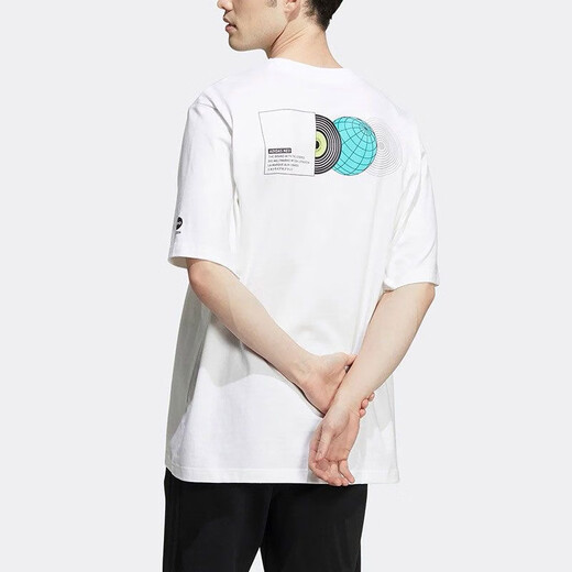 Adidas Summer Top Men's Round's Round Hrepwable Small Logo T-shirt à manches courtes décontractés HC9718HC9717 Authentique blanc authentique HC9717 L (180 / 100A)