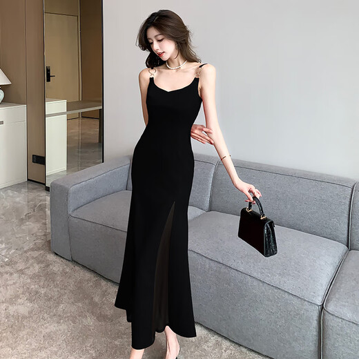 YIOU茶歇法式吊带连衣裙女2025年春季感气质收腰显瘦性感御姐裙6913 红色 S