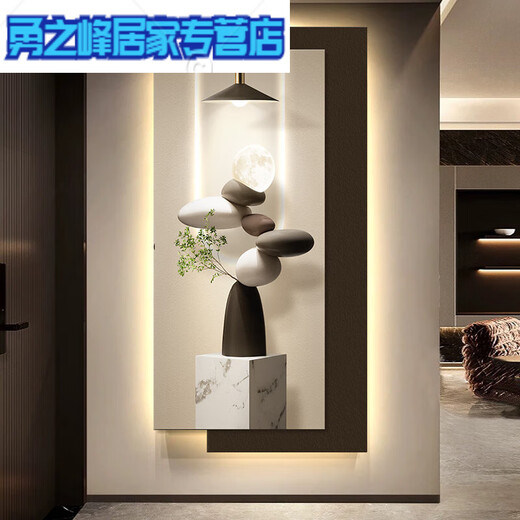 Modern Light Luxury Entrance Decorating Lámpara LED simple Pintura colgante Puerta opuesta 2025 Nuevo mural T12347 60*120cm Estilo sin luz Tallado UV de alta definición + Cristal