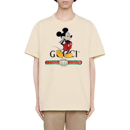 Gucci (Gucci) xdisney Co-Model Model Gucci логотип с напечатанной круглой шейной рукав