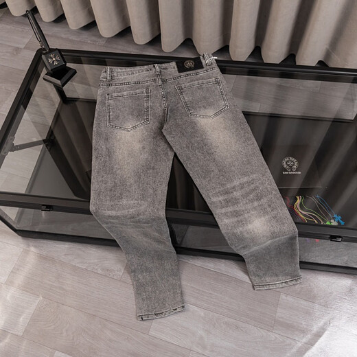 OIMG克罗心牛仔裤跨境新款正确版Chrome Hearts 十字架克罗伈牛仔裤高 黑色wl9901 S