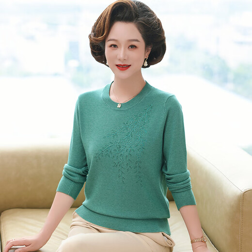 HUALIN FASHION新中式国风毛衣中老年女装春秋上衣 FD-JR1392香芋紫色【厂家直销】 M 【建议85-100斤】