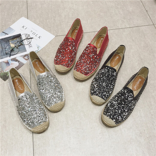 Fangpin Fisherman's Shoes for Women Spring и летняя страза Fashion Fashion Women's Sene Seedings Новая плоская подошва толстая мягкая подошва Loafer Single Green 756-11 35