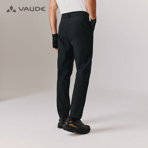 巍德（VAUDE）速干裤男户外商务休闲裤柔软抗皱吸湿排汗轻薄透气徒步直筒长裤 VAUDE黑-701 【新款】 XL