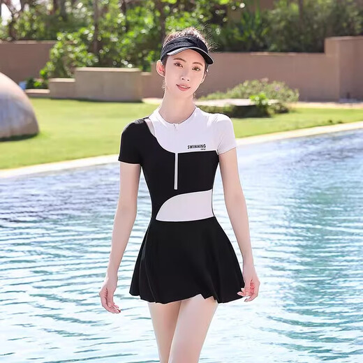 MAYCAUR泳衣女款保守连体游泳衣2025新款夏季遮肚显瘦泡温泉大码泳装 14122Z咖色 2XL