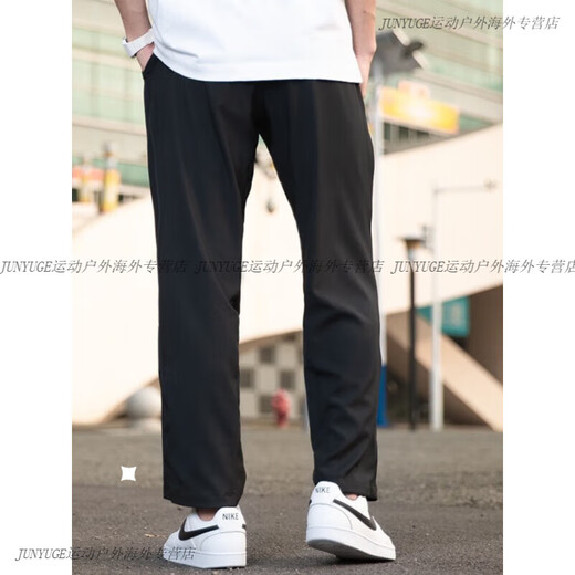 耐克（NIKE）裤子男裤夏季跑步休闲梭织薄款长裤宽松直筒裤速干运动裤 DM6627-010 速干梭织 直筒裤 S 推荐100-120斤
