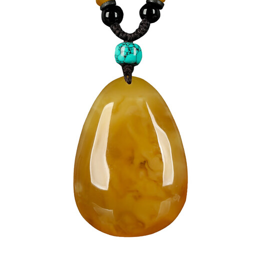 OUCERNY Beeswax Pendant Collection of Orphans and Large Water Drops Natural Raw Stone Amber Chicken Oil Yellow New Man Honey Hanging Chain Russian Material 20.16g Natural Orphans One Photo, One Certificate