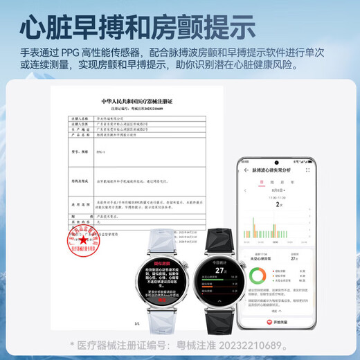 华为【国家补贴15%】华为手表watch gt5运动智能血氧心率通话微信睡眠学生送男女生友手表gt43pro升级 湖光青手表+陶瓷白银定制表带