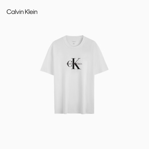Calvin Kleinjeans25 Spring and Summer Men and Women Parejas Capriconas Ck Letter Color sólido Algodón puro Camiseta de manga corta 4Rab823