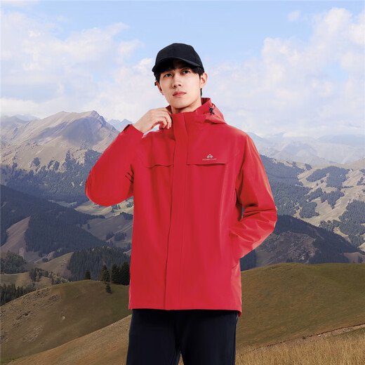 Trailblazer Lin Gengxin's Suzaku Jacket Men's Three-in-One Hard Shell Outdoor Mountaineering Windproof and Waterproof Warm Jacket Black | Fleece Two-piece Set M
