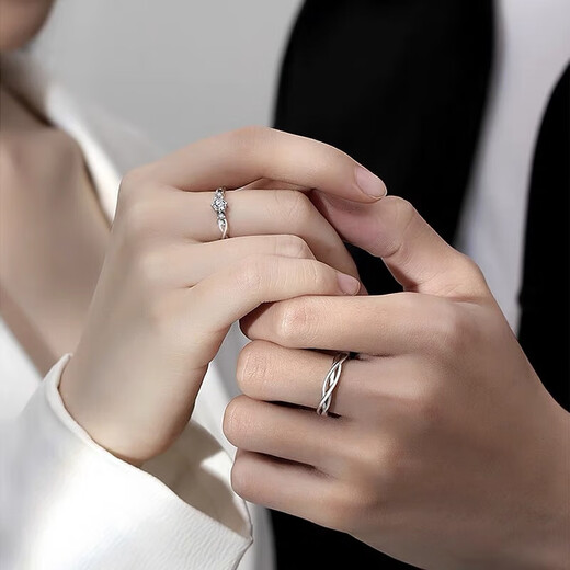 Wanqingsi Couple Pair of Rings Niche Design Open Rings as Birthday Gifts for Girlfriends and Besties Wanqingsi - 1 pair for men and women