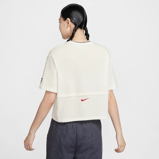 Nike (Nike) 2025 Frühling Frauen Sport losen lässigen, gelegentlichen Spleißspeisen gedruckt runden Nacken Kurzarm T-Shirt HF6291-133-687 HF6291-133 L