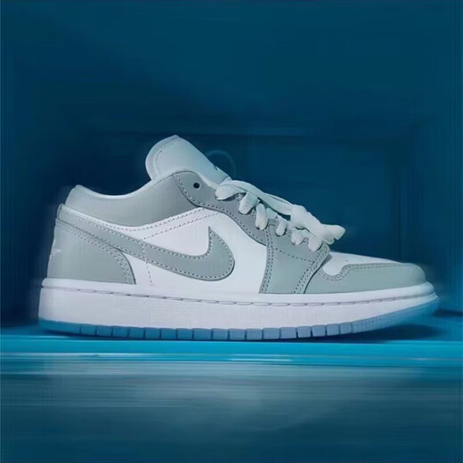 Air de pura pura yuan de Clenience Qiao1 AJ1 zapatillas de baloncesto de alto nivel AJ Midnight Blue Low Ash Men's Board Zapatos AJ1 Black-Black Red Toe Nike 42