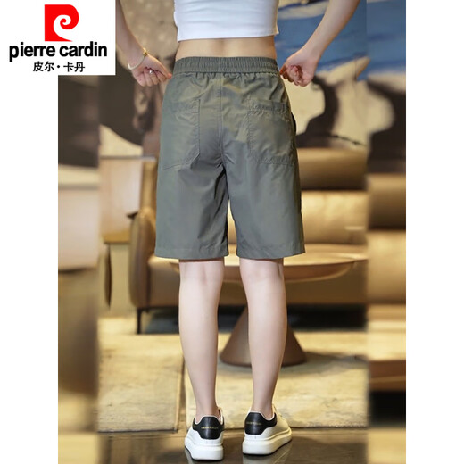 皮尔卡丹（pierre cardin）牛奶丝滑五分短裤男夏季冰丝薄款透气网孔外穿运动沙滩休闲中裤男 HB6630咖色 M
