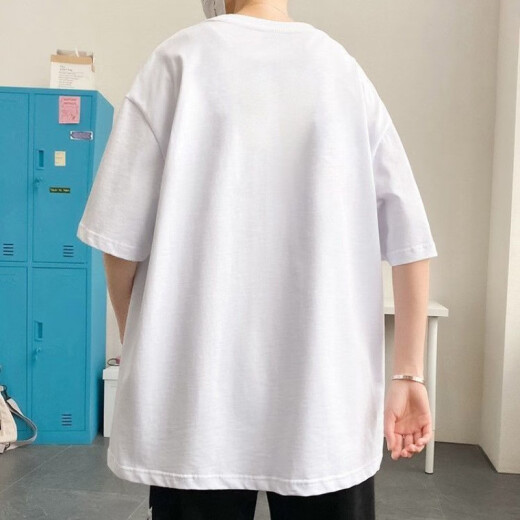 GTYUWVG【9859人收藏】纯棉男士2024夏季新款T恤韩版潮流ins港风学生 白色T恤【SNOOPY小狗】 2XL