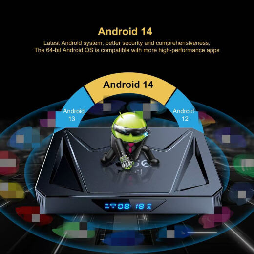 X96Q PRO+ 全志H728 android14 8K 1000M网口 WIFI6安卓盒 tv BOX 4GB 64GB+蓝牙遥控器 1000M