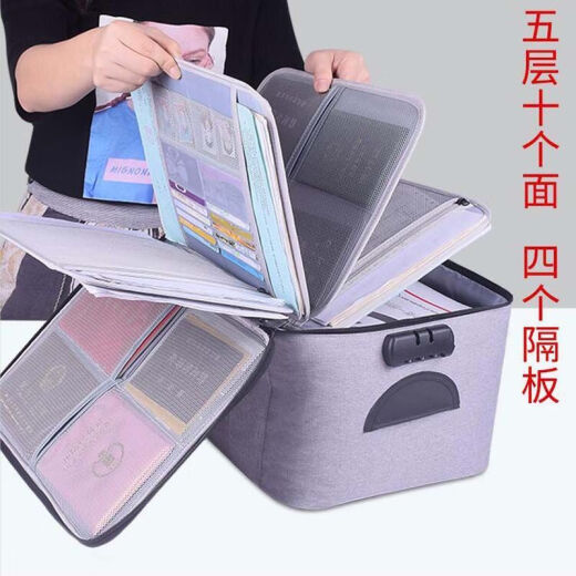 Document storage bag multifunctional five-layer removable loose leaf card bag passport household registration book baby vaccine storage bag main picture model