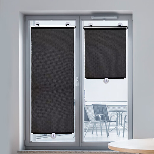 Sailotou window glass sunshade roller blind kitchen blackout punch-free suction cup type free retractable office heat insulation anti-western sun black polka dot buy one get one free width 40*height 125c