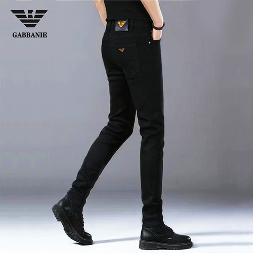Falamone Armani Jeans de alta gama sin escaladeras Summer de verano delgadas delgadas delgadas altas de gama alta pantalones largos de alta gama K683 Negro [verano] delgado 32
